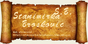 Stanimirka Brošković vizit kartica